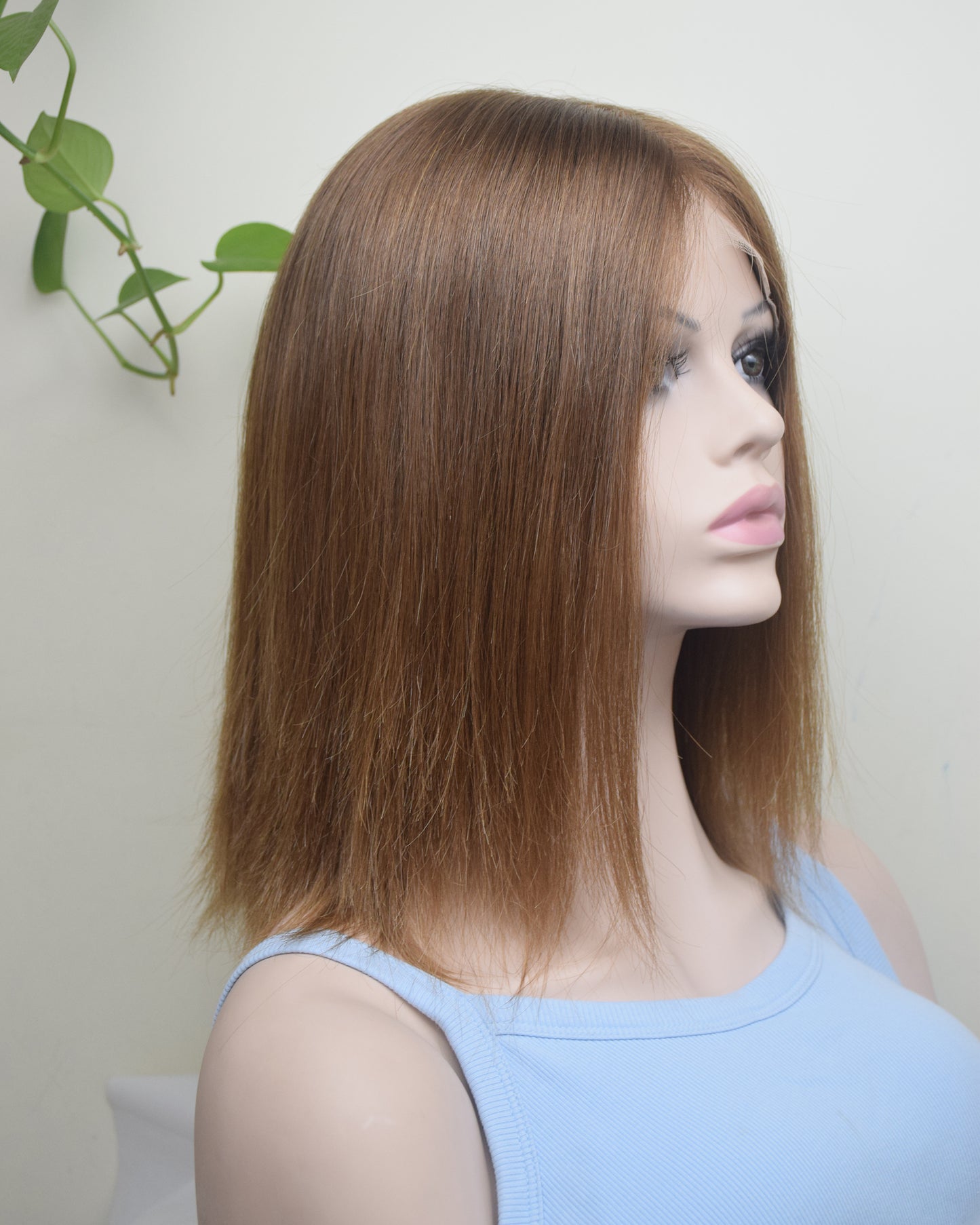 Auspiciouswig Natural Brown European Human Hair Kosher Sheitel Wigs Swiss Lace Top Jewish Wigs