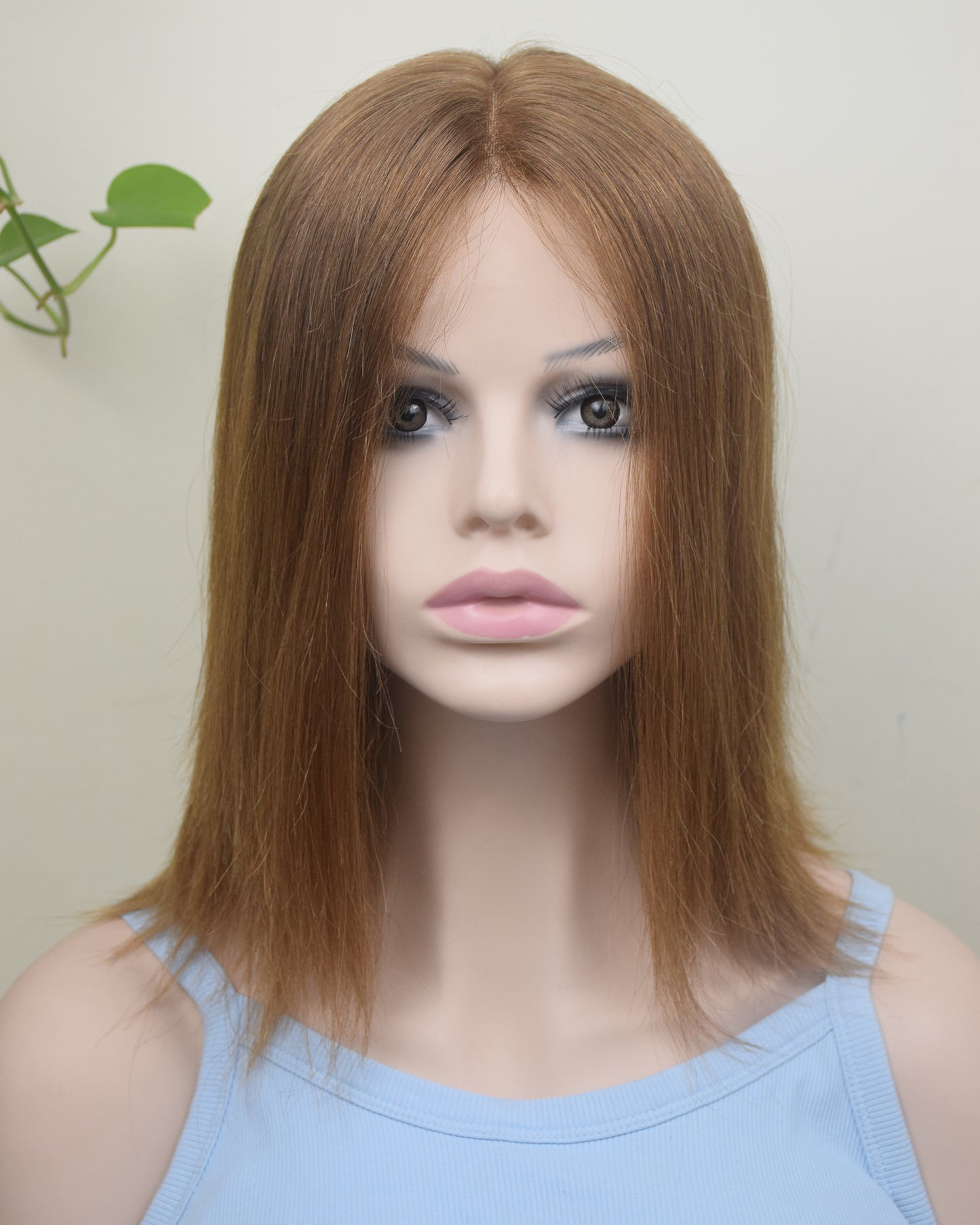 Auspiciouswig Natural Brown European Human Hair Kosher Sheitel Wigs Swiss Lace Top Jewish Wigs