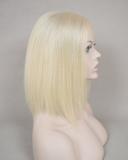 Auspiciouswig Blonde Hair Jewish Wig Swiss Lace Top Kosher Wig Sheitel Human Virgin Hair Lace Front Wigs