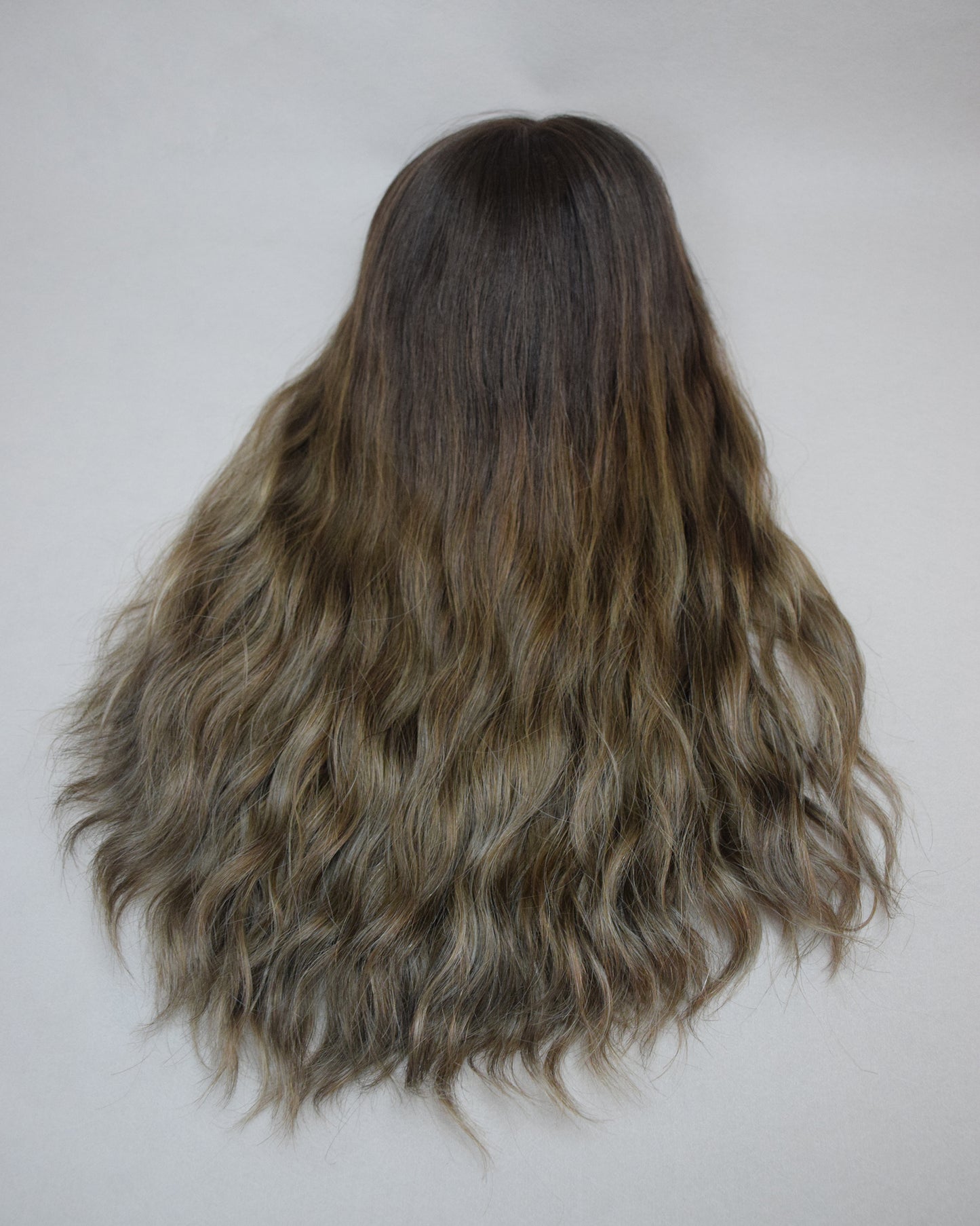 Auspiciouswig European Virgin Hair Jewish Wig Rooted Highlights Wavy Hair Kosher Wig Sheitel