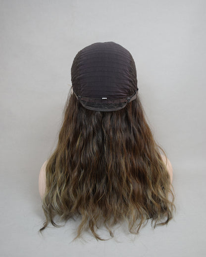 Auspiciouswig European Virgin Hair Jewish Wig Rooted Highlights Wavy Hair Kosher Wig Sheitel