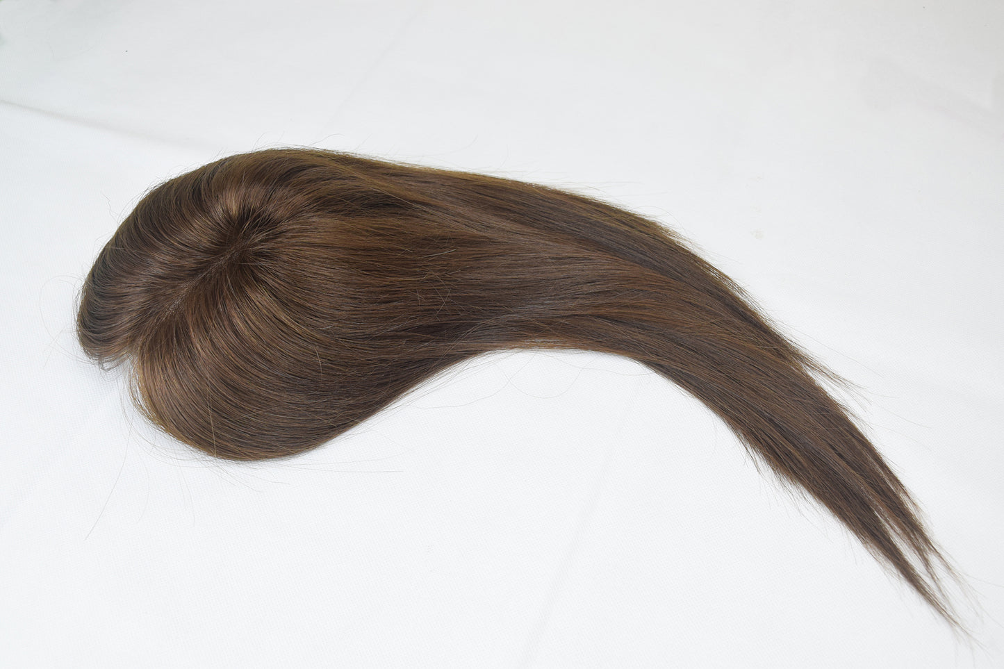 Auspiciouswig Brown Human Virgin Hair Topper Fine Mono Base Clip-in Hairpiece Toupee For Women