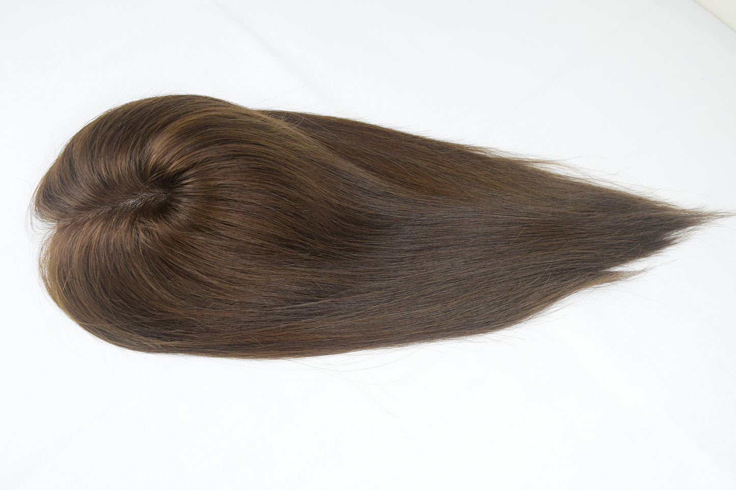 Auspiciouswig Brown Human Virgin Hair Topper Fine Mono Base Clip-in Hairpiece Toupee For Women