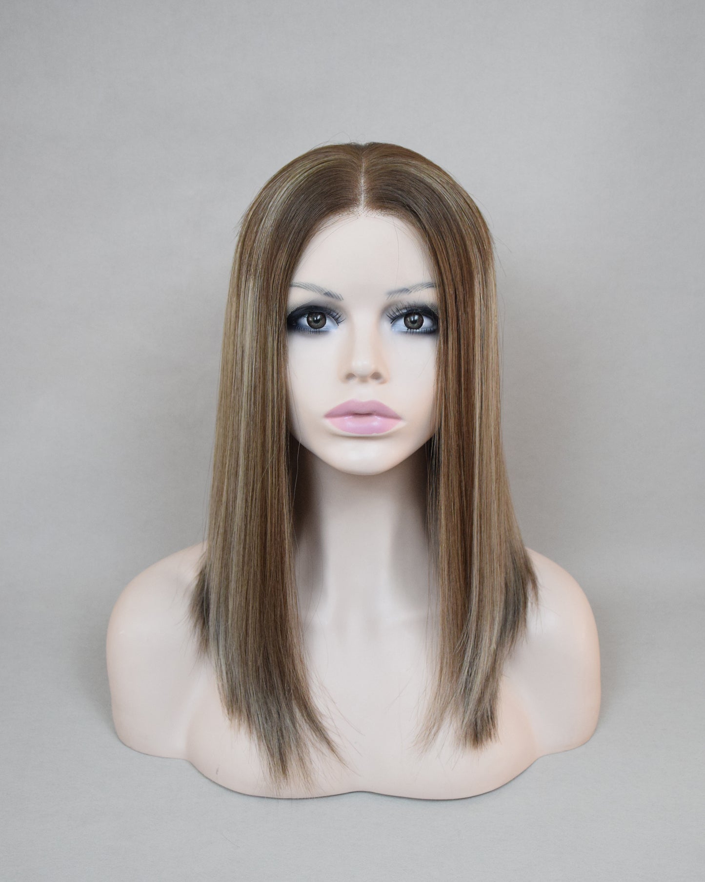 Auspiciouswig Balayage Jewish Wig Human Virgin Hair Kosher Wig Sheitel Swiss Lace Front Top Wig