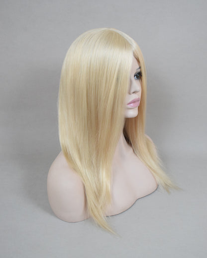 Auspiciouswig Blonde European Virgin Hair Jewish Wig Silk Skin Top With PU Around Kosher Wig Sheitel