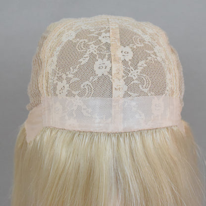 Auspiciouswig Blonde European Virgin Hair Jewish Wig Silk Skin Top With PU Around Kosher Wig Sheitel