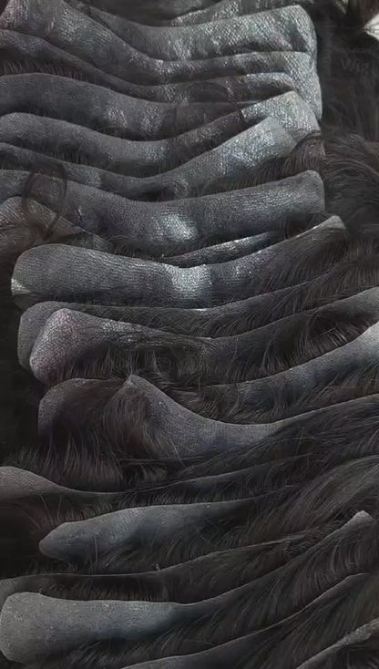 Auspiciouswig Toupee Pezzo di capelli frontali Capelli umani Pelle sottile Attaccatura dei capelli da uomo a forma di V per uomo